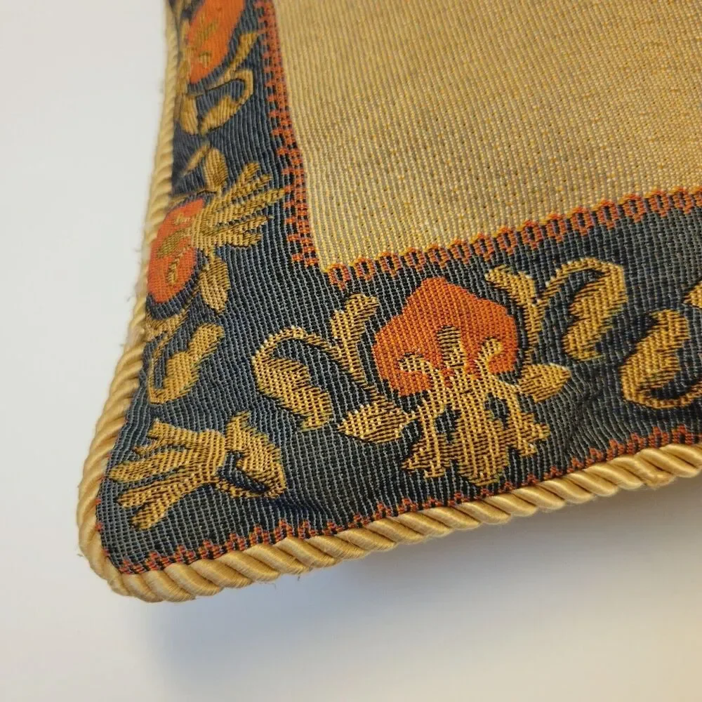 Vintage Tapestry Floral Design Multicolor  18×18 Decorative Throw Pillow